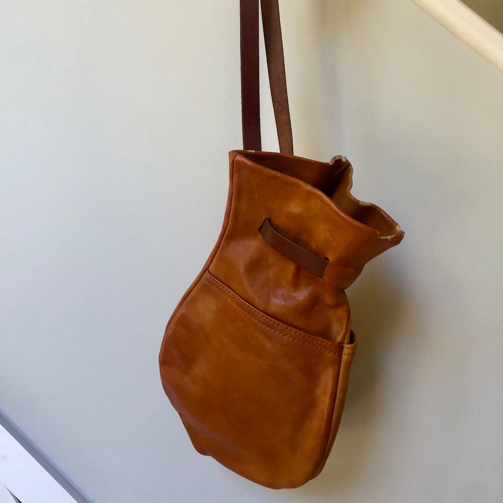 Vintage Genuine Leather Bucket Bag